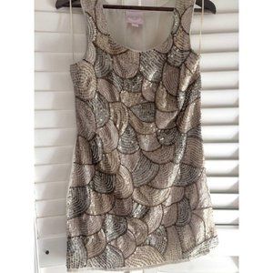 MULTICOLOR SEQUIN TANK PARTY DRESS EUC